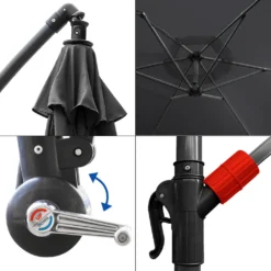 Lospitch 3.5m Sonnenschirm Ampelschirm Gartenschirm Terrassen UV40+ Marktschirm,Grau,3.5m -Deutschland Garten Zier Verkaufs-Shop 42eb345ed4d841eb1d3768dd1369cba8