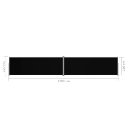 VidaXL Seitenmarkise Ausziehbar Schwarz 220x1200 Cm -Deutschland Garten Zier Verkaufs-Shop 42fdfd81d75ec4c31c7d7043a036277b