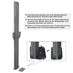 Bodenhalterung Der Doppel-Seitenmarkise Bodenfestigung Für Markisenkasten Markisenkassette Bodenfestigung SONGMICS GSA003 -Deutschland Garten Zier Verkaufs-Shop 431318d317eba22c9a1b1b7e9ce72233