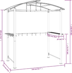 VidaXL Grillpavillon Mit Seitenregalen Anthrazit 210x114x230 Cm Stahl -Deutschland Garten Zier Verkaufs-Shop 4468e34ea12ed18261e9191c491b5d91