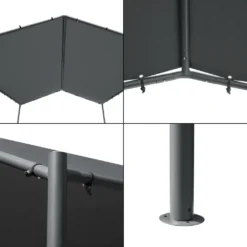 2-in-1 Gartenpavillon Dogliola Pavillon Carport 400x350x258cm Anstellpavillon Gartenzelt Sonnenschutz Für Terrasse Oder Garten Mit Spitzdach Wasserabweisend Metallgestell Dunkelgrau -Deutschland Garten Zier Verkaufs-Shop 44887f8ccdbc56ac3824374455fadf69