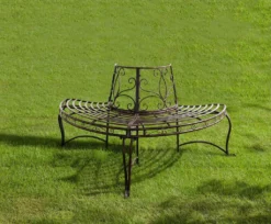 Metall-Bank 'Halbkreis' Möbel Garten Terrasse Balkon Bequem, Ranken Muster -Deutschland Garten Zier Verkaufs-Shop 449827bcc1daee20bbbcd8545ef91377