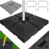 KESSER® Sonnenschirmständer 4-teilig Schirmgewicht Schirmständer Für Ampelschirm Bodenkreuz 90 Liter / 120 Kg Befüllbar Mit Wasser Oder Sand Inkl. Metallverbinder Ampelschirmständer Kunststoff, Farbe:Schwarz
