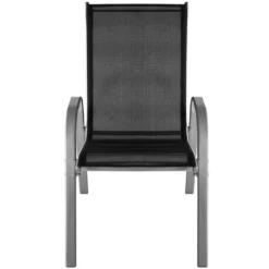 6Stk Wohaga Stapelstuhl Mit Textilenbespannung Grau/Schwarz -Deutschland Garten Zier Verkaufs-Shop 466d4aeed0df32c4330eaf29d59b38b2