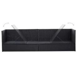 VidaXL Garten-Sofabett Mit Kissen Poly Rattan Schwarz -Deutschland Garten Zier Verkaufs-Shop 47f2dcb0c09c94274376790131ccbbdb