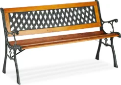 Relaxdays Gartenbank Flechtdesign