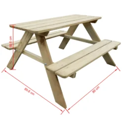 VidaXL Kinder-Picknicktisch 89×89,6×50,8 Cm Kiefernholz -Deutschland Garten Zier Verkaufs-Shop 48d904d006f207bcecc3d6b4d3f41201