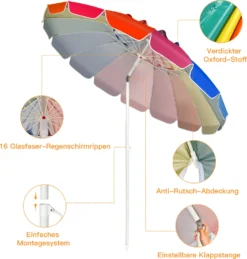 COSTWAY Sonnenschirm Strandschirm Marktschirm Gartenschirm Neigbar Terrassenschirm Mit Verankerung Für Garten, Strand, Outdoor -Deutschland Garten Zier Verkaufs-Shop 493541b1e18a548fef90b8f5906828c3