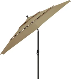 VidaXL Sonnenschirm Mit Aluminium-Mast 3-lagig Taupe 3,5 M -Deutschland Garten Zier Verkaufs-Shop 4956447e59e27806956cb36b868a9dab