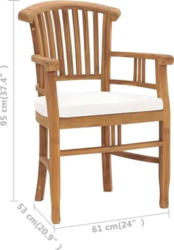 VidaXL Gartenstühle 2 Stk. Mit Cremeweißen Kissen Massivholz Teak -Deutschland Garten Zier Verkaufs-Shop 49e5d27eab5dddd053d62a777e1de1fc