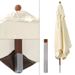 Anndora Sonnenschirm Gartenschirm 3x3m Eckig Natural Winddach UV-Schutz - Ohne Teleskop | Natural 2 -Deutschland Garten Zier Verkaufs-Shop 4a0b5c211fc7ecfa2c0ddc9f34b56858