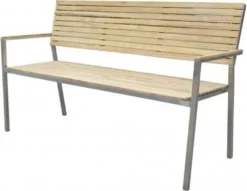 Garden Pleasure Bank DENVER 2-Sitzer Edelstahl 304 Gebürstet / Teak100% 304770 -Deutschland Garten Zier Verkaufs-Shop 4a55b3424ea60d21535b1bc9d38a5a81