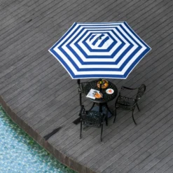 Outsunny Sonnenschirm Gartenschirm Terrassenschirm Gestell Stahl Im Freien Blauer Streifen Ø227 X 225 Cm -Deutschland Garten Zier Verkaufs-Shop 4a7da215b02b5fd7410061176929a0bd