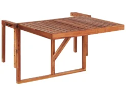 Balkonhängetisch Akazienholz Dunkelbraun 60 X 40 Cm Höhenverstellbar Balkontisch Balkon, Terrasse, Balkonmöbel