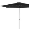 ECD Germany Sonnenschirm Rund Mit Kurbel, Ø 300 Cm, Schwarz, Aus Polyester, Wasserabweisende Bespannung, Sonnenschutz UV50+, Neigbar, Knickbar, Marktschirm Ampelschirm Gartenschirm Kurbelschirm Terrassenschirm