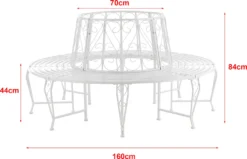 Baumbank Sorrent 160x84cm Rundbank 360° Gartenbank Parkbank Stahl Weiß -Deutschland Garten Zier Verkaufs-Shop 4cfcb01bcf8ee9c4130c61e2a8687691