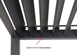 Pergola HWC-J32, Garten Lamellen-Pavillon, 11cm-Alu-Gestell 4x3m Dunkelgrau Mit Seitenwand + Moskitonetz Weiß -Deutschland Garten Zier Verkaufs-Shop 4d309c530d1f3b4fad9c786902b969ee