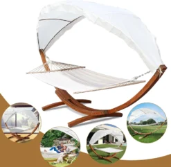 Clanmacy Haengematte Mit Gestell Und Sonnendach, Hammock Aus Wetterfestem Laerchenholz, Bis 200kg, Stabhaengematte Fuer 2 Personen Outdoor Und Indoor -Deutschland Garten Zier Verkaufs-Shop 4e1a88c874f4fad4238e95d6b13e2f1f