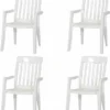 SIEGER Palma SET 4x Stapelsessel Weiß L56155 Kunststoff