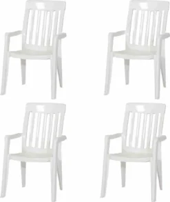 SIEGER Palma SET 4x Stapelsessel Weiß L56155 Kunststoff