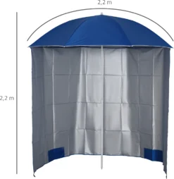 Outsunny Sonnenschirm Strandschirm Sonnenschutz Mit Seitenwand Strand Polyester Blau 2,2 X H2,2m -Deutschland Garten Zier Verkaufs-Shop 4f115e826d87a824e26a5d670440fa62