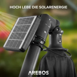AREBOS Sonnenschirm Mit LED, Gartenschirm, Terrassenschirm, Balkonschirm, Ampelschirm Mit Kurbel, Aufklappbar, Anthrazit -Deutschland Garten Zier Verkaufs-Shop 4f7ac441c9955cb240173e188c1f0633