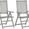 VidaXL Verstellbare Gartenstühle 2 Stk. Grau Massivholz Akazie
