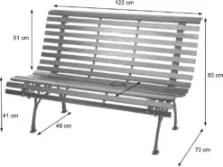 Gartenbank MCW-F97, Sitzbank Parkbank Holzbank, 2-Sitzer Gusseisen Holz 122cm 22kg Hellbraun -Deutschland Garten Zier Verkaufs-Shop 4fec7a62e1f5fc1ac485419bffc7c904
