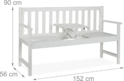 Relaxdays Weiße Gartenbank Mit Tisch -Deutschland Garten Zier Verkaufs-Shop 51356e50c1d92b40fb18e396a8c5e174