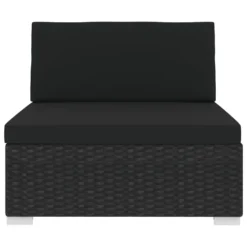 VidaXL Modular-Sofa-Mittelteil 1 Stk. + Auflagen Poly Rattan Schwarz -Deutschland Garten Zier Verkaufs-Shop 51a3c32963ef947013afb75e31e6afc9