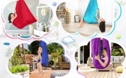 Kinder Schwingen Hängematte, Indoor Schaukel Elastisch Cuddle Hammock Sensory Swing Ideal Für ADHS, Asperger Und Sensorische Integration Sowie Autismustherapie(Blau,150 X 280CM) -Deutschland Garten Zier Verkaufs-Shop 51ba249775cbfaf91a7c2f2a3b88bb07