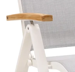 Best Alu-Klappsessel Cavalese H 110 X B 62 X T 67 Cm, Sitztiefe 48 Cm, Mehrfach Verstellbar, Armlehne Aus Teakholz, Farbe Weiß -Deutschland Garten Zier Verkaufs-Shop 51d990304deb26d3e430227906fecb20