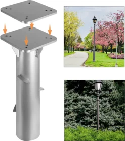 Wolketon Sonnenschirmstaender Universal Bodenplatte Ampelschirm Bodentraeger Silber 16 Cm