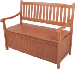 Garden Pleasure Holzbank/Truhenbank 2-Sitzer B 107 X H 90 X T 59 Cm, Geölt -Deutschland Garten Zier Verkaufs-Shop 5270c458995aa86b1dcd8050441387a6