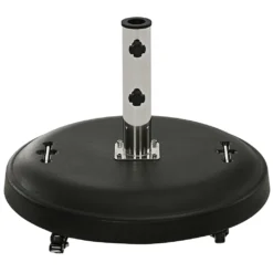 Dehner Sonnenschirmständer, Rollbar, Ø Schirmstock 58 Mm, Beton/Stahl, 50 Kg, Schwarz