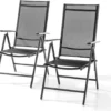 CHILLROI Aluminium Klappsessel Klappstuhl 2er Gartenstuhl Campingstuhl Hochlehner