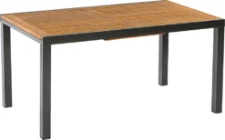 Merxx Gartentisch "Tilos" Ausziehbar 150/200 X 90 Cm - Aluminiumgestell Graphit Mit Akazienholz