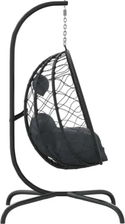 VidaXL Hängesessel Ei Mit Kissen Anthrazit Poly Rattan & Stahl -Deutschland Garten Zier Verkaufs-Shop 54029b920172eea5c440961593a3adcc