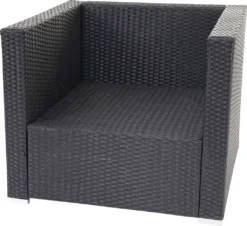 Poly-Rattan-Garnitur Brescia, Gartengarnitur Sitzgruppe Sofa Lounge-Set Schwarz, Kissen Anthrazit -Deutschland Garten Zier Verkaufs-Shop 541ec8746bd0f89392fab0a942348f58