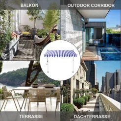 Mucola Klemmmarkise 300-120cm Grau Mit LED Balkon Markise Sonnenschutz Terasse Fenstermarkise Balkonmarkise Sonnensegel Windschutz Rollo -Deutschland Garten Zier Verkaufs-Shop 5473be8e3efac2b532e9efc31175c498