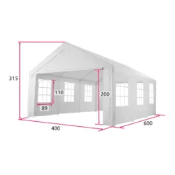 Tectake Garten Pavillon 6x4m Mit 4 Seitenteilen - Weiß -Deutschland Garten Zier Verkaufs-Shop 547d74297841f07311a7e3f8fee2f31d