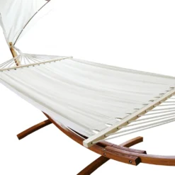 EINFEBEN Haengematte Mit Gestell Und Sonnendach, Hammock Aus Wetterfestem Laerchenholz, Bis 200kg, Stabhaengematte Fuer 2 Personen Outdoor Und Indoor -Deutschland Garten Zier Verkaufs-Shop 548dcbc79450b13ac4f77a55b94c188f