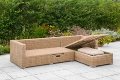Merxx Gartenlounge Veneto Stahl, Kunststoffgeflecht Natur 215 Cm X 140 Cm X 56 Cm -Deutschland Garten Zier Verkaufs-Shop 54934a00d473e6f04965c583d8ee3b3b