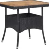 VidaXL Garten-Esstisch Schwarz Poly Rattan Und Massivholz Akazie