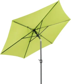 Linder Exclusiv Knick Sonnenschirm, Gartenschirm Ø 250 Cm,mit Kurbelmechanismus,Kalk