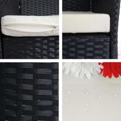 2x Poly-Rattan Gartensessel Hamar, Korbsessel Anthrazit, Kissen Creme -Deutschland Garten Zier Verkaufs-Shop 55be300e4328233e4d3fd8546f0618ee