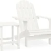 VidaXL Adirondack-Gartenstuhl Mit Tisch Massivholz Tanne Weiß