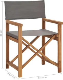 VidaXL Regiestuhl Massivholz Teak Grau -Deutschland Garten Zier Verkaufs-Shop 5673c8ad3b0b2359f247d9ad47e58e41