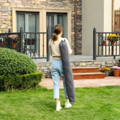 SONGMICS Hängematte, 210 X 150 Cm, Mit 2 Kissen, Bis Zu 300 Kg Belastbar, Mit 2 Holzstangen, Outdoor, Grau GDC022G01 -Deutschland Garten Zier Verkaufs-Shop 56ae73cd67a746535468968fd5d85482