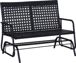 Outsunny Schaukelbank Gartenschaukel Gartenbank Sitzbank Schaukel 2-Sitzer Polyrattan